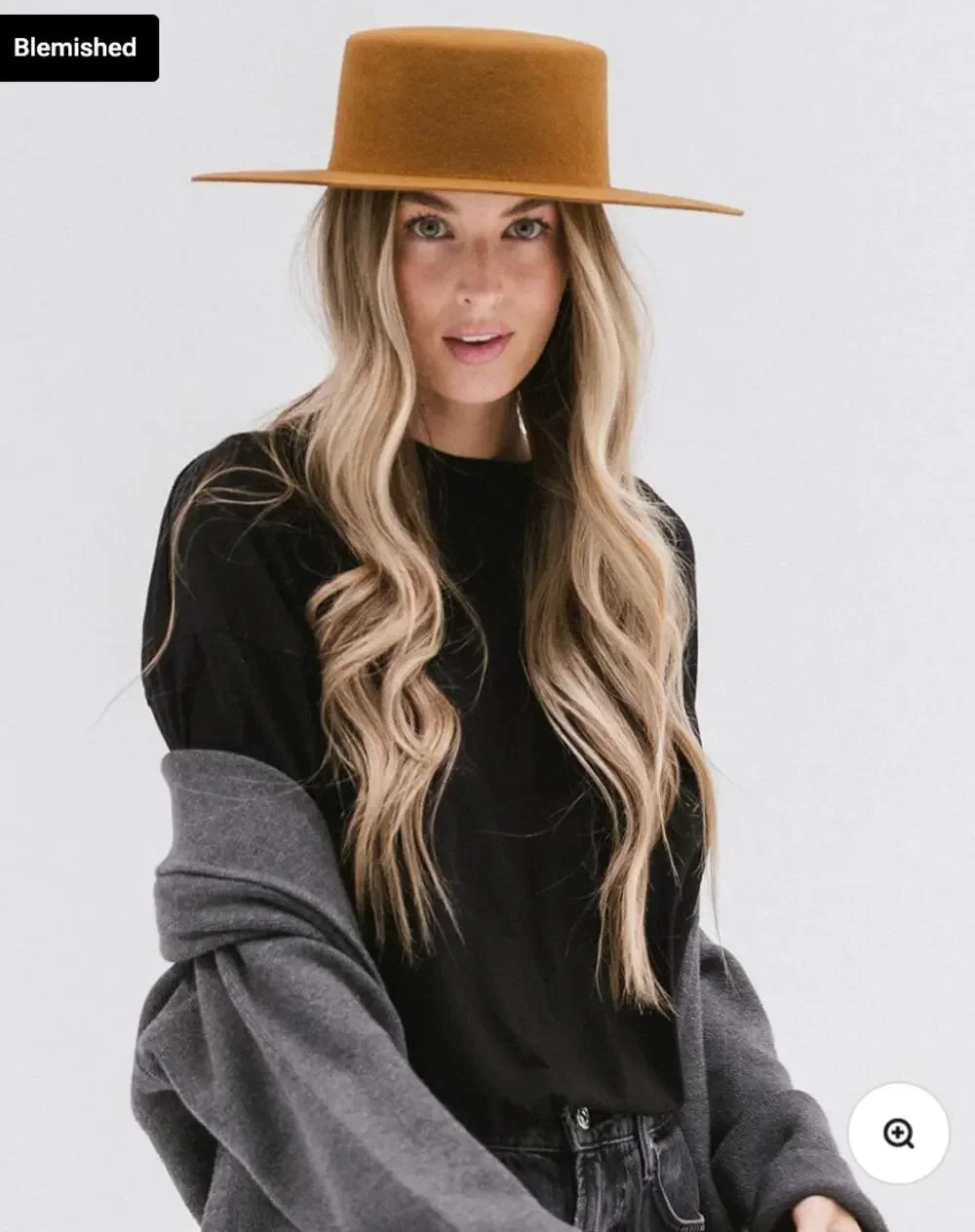 Gigi Pip Hat 57 S/M Dahlia Boater Hat Brown Australian Wool Western Rancher